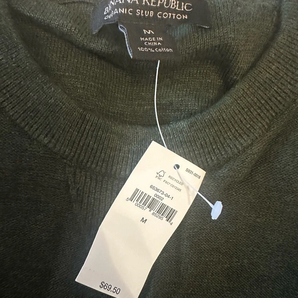 NWT Banana Republic Dark Green Crewneck Sweater size Medium